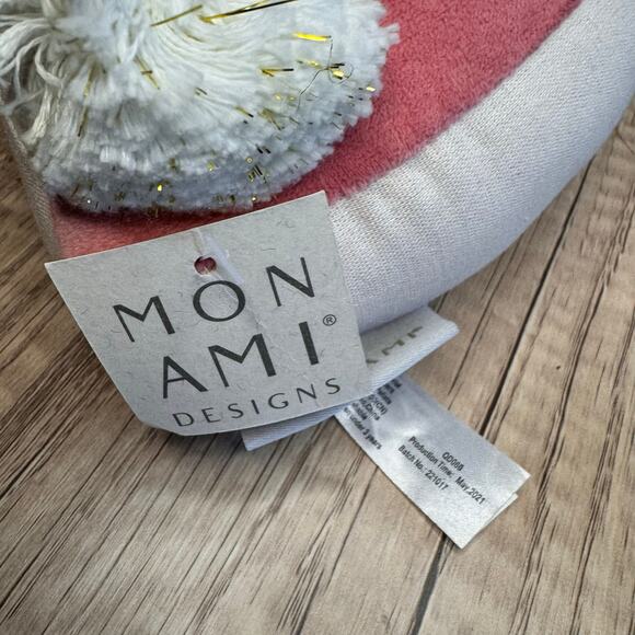 Rainbow Shelf Sitter Mon Ami Pillow Gift for Baby Pink Pom Pom NEW FAST SHIP - Picture 6 of 7